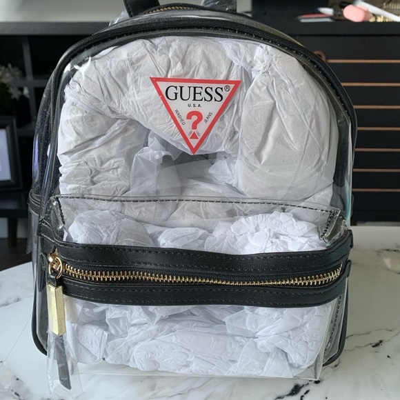 black guess mini backpack